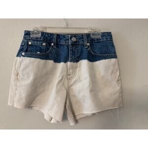 Gianni Bini Dannijo color block jean shorts blue and white women's 29 NWT